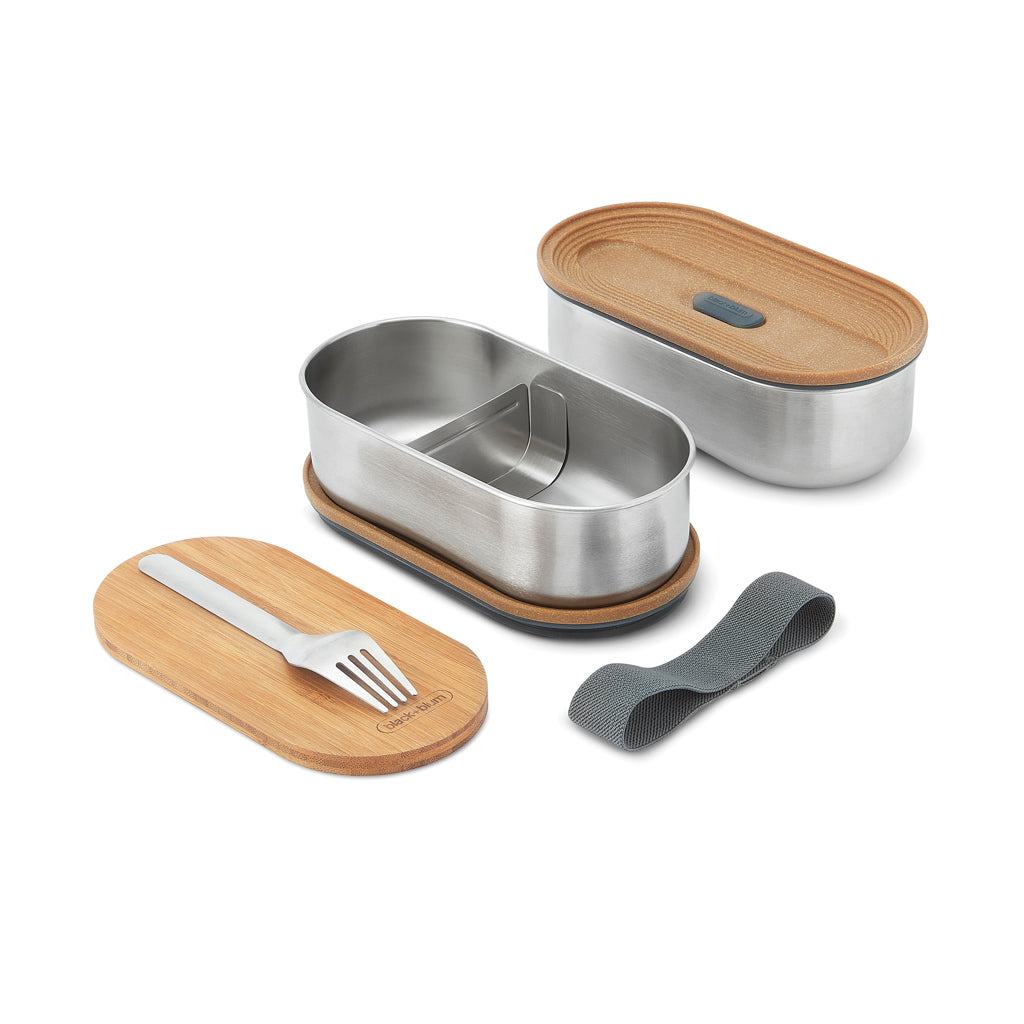 Black+Blum Stainless Steel Double Bento Box - Grey
