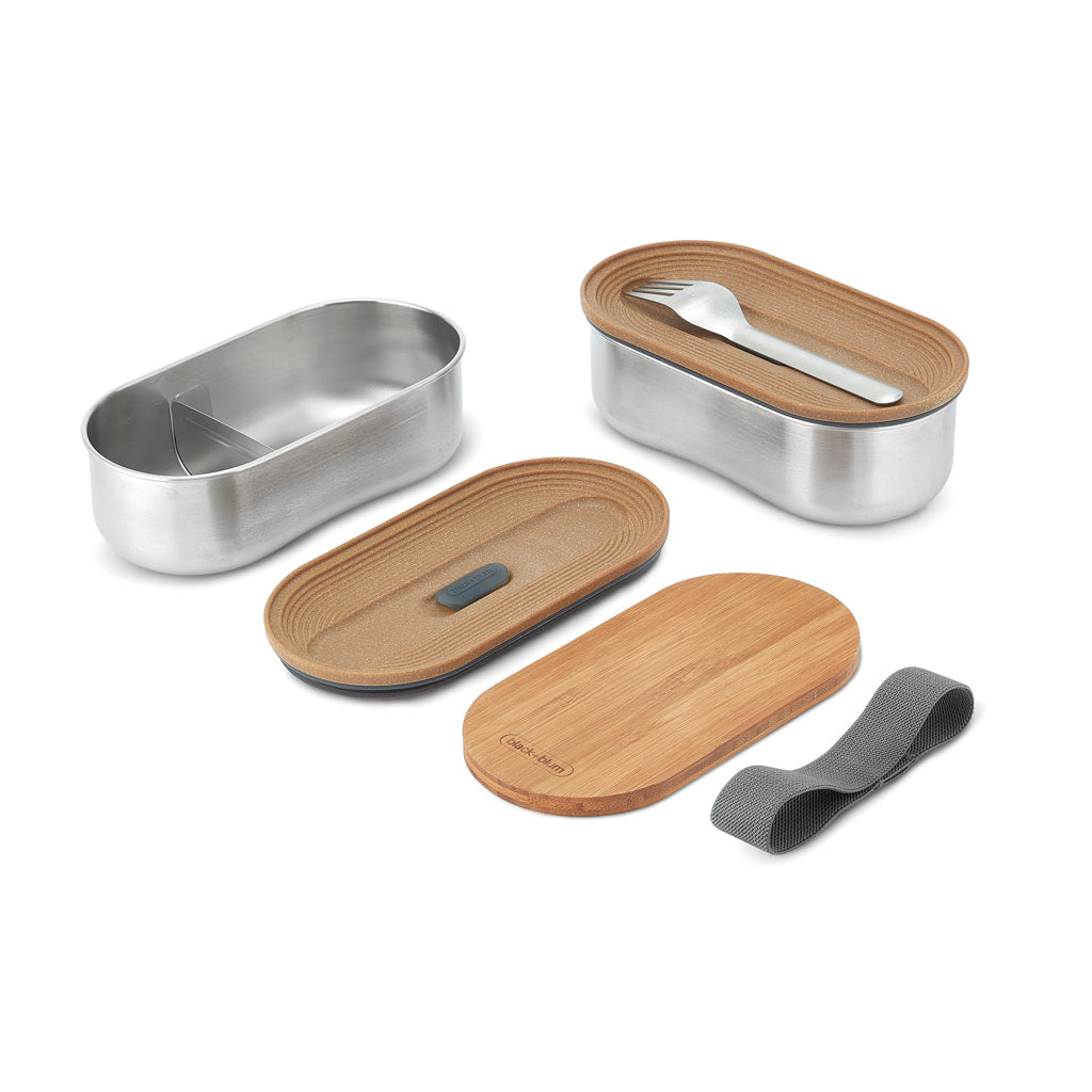 Black+Blum Stainless Steel Double Bento Box - Grey