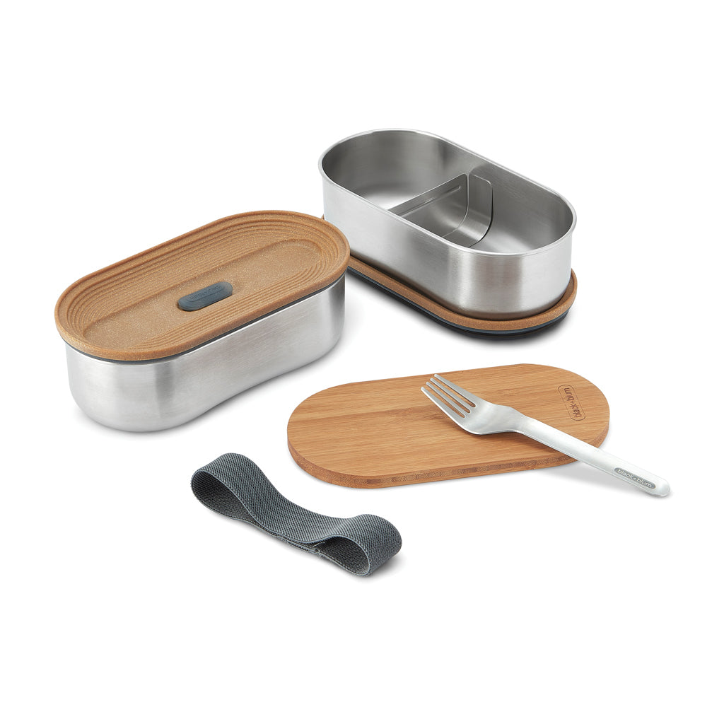 Black+Blum Stainless Steel Double Bento Box - Grey