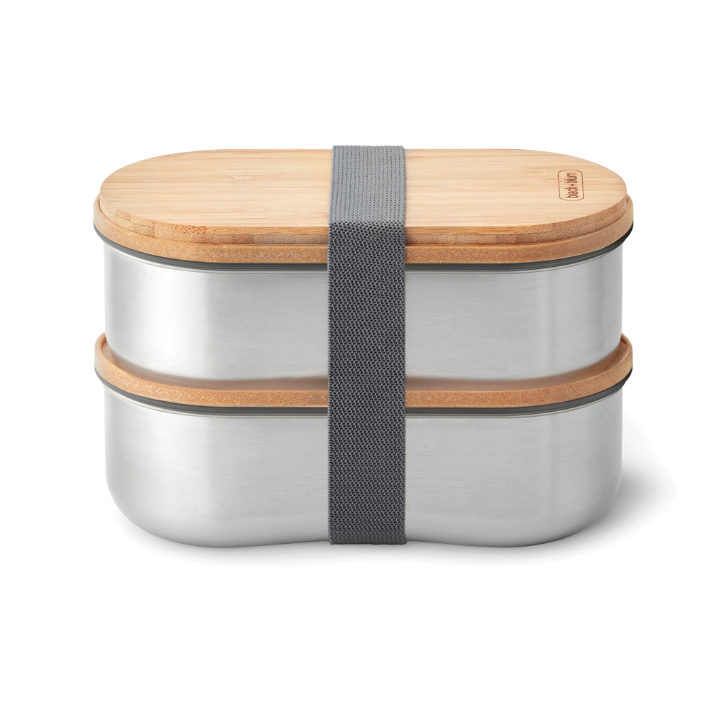 Black+Blum Stainless Steel Double Bento Box - Grey