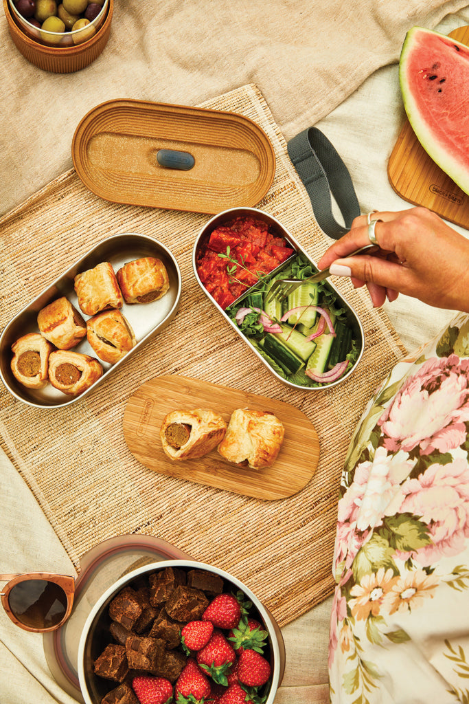 Black+Blum Stainless Steel Double Bento Box - Grey