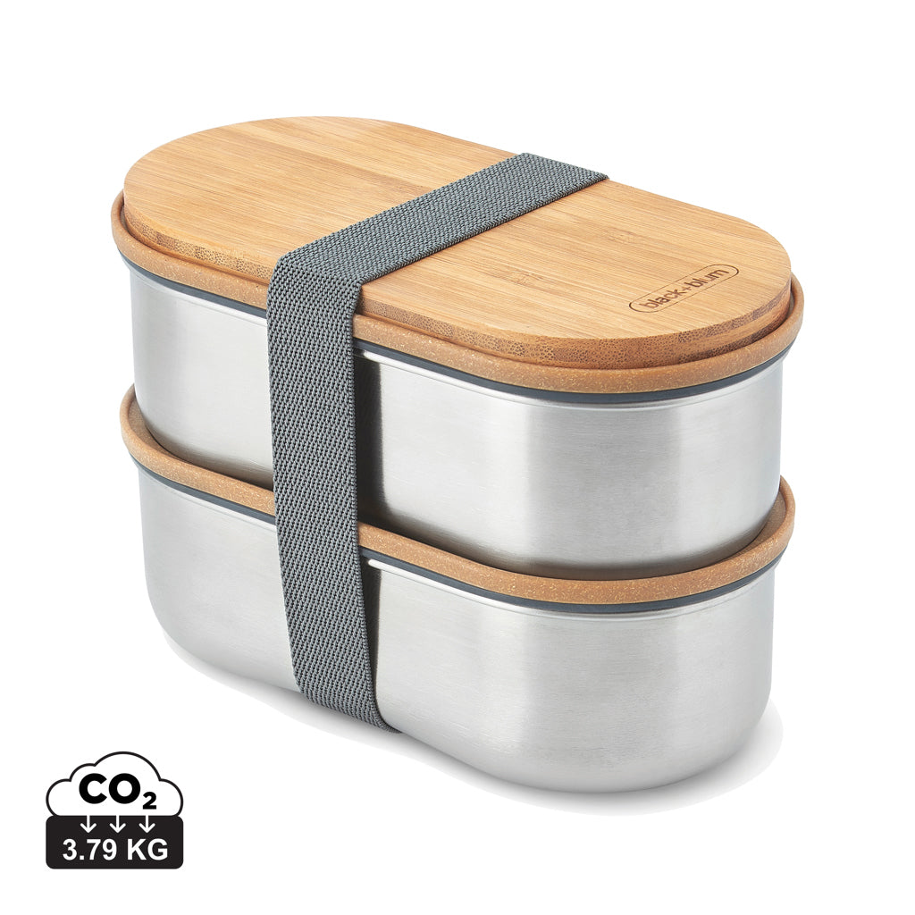Black+Blum Stainless Steel Double Bento Box - Grey