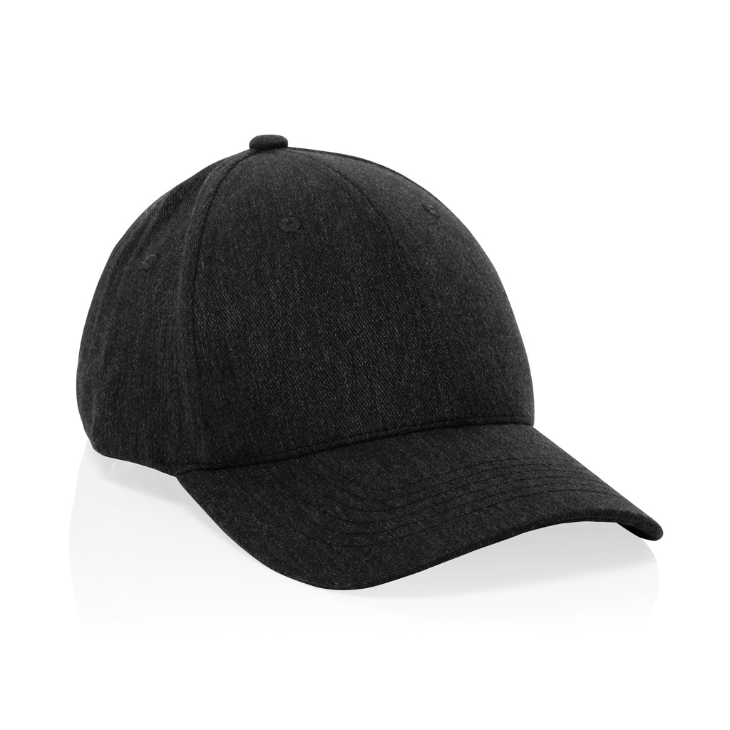 Milo AWARE™ recycled heather 6 panel cap 200gr - Black