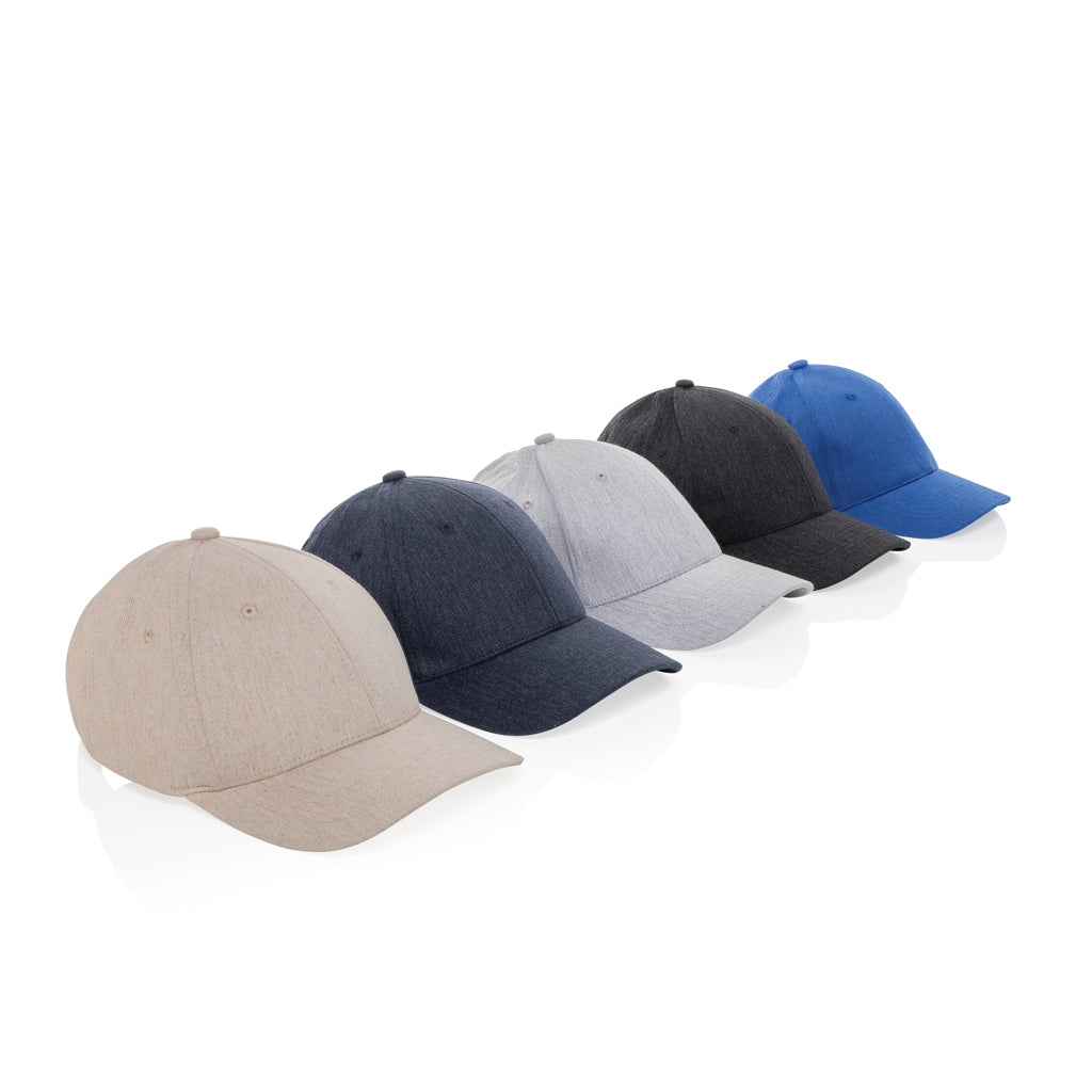 Milo AWARE™ recycled heather 6 panel cap 200gr - Grey