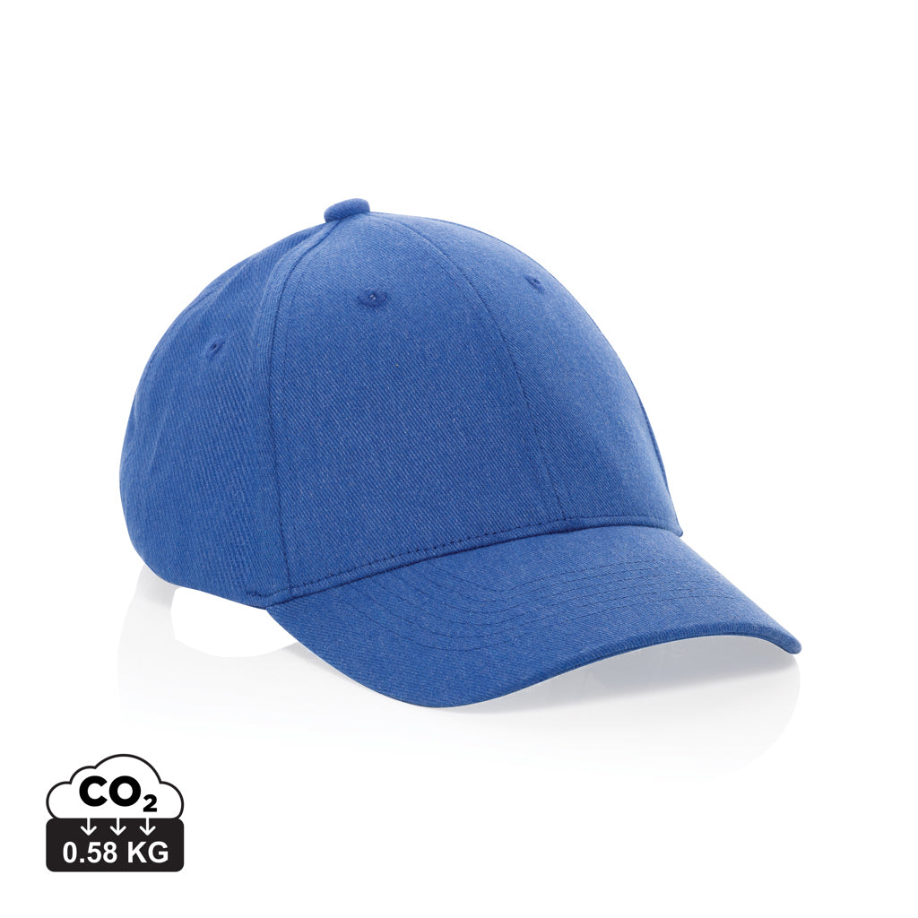 Milo AWARE™ recycled heather 6 panel cap 200gr - Blue