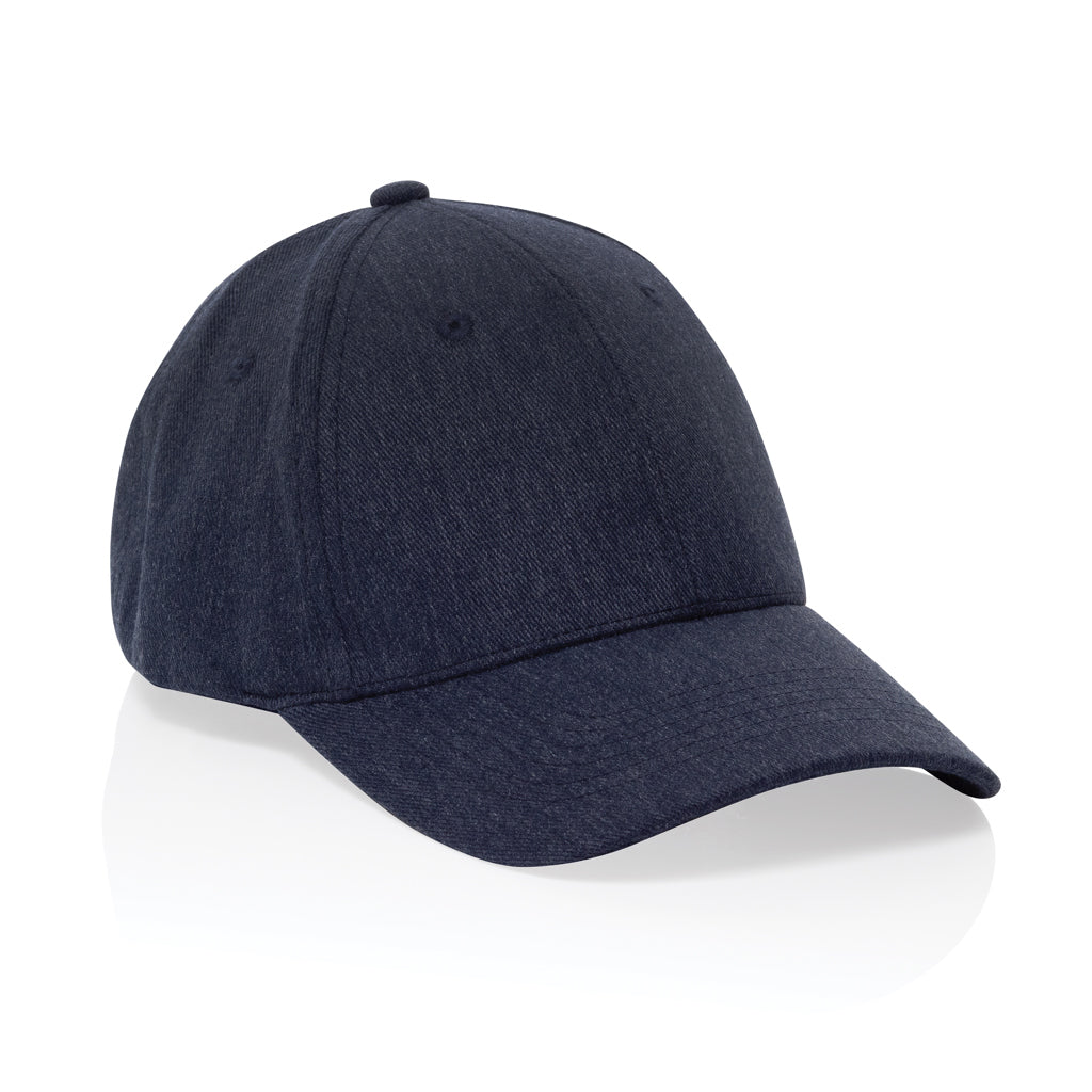 Milo AWARE™ recycled heather 6 panel cap 200gr - Navy