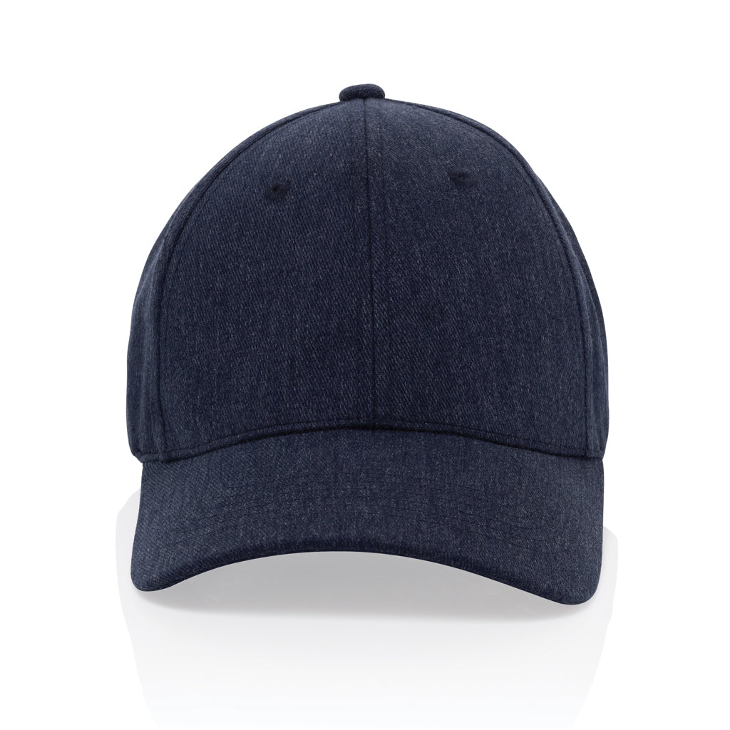 Milo AWARE™ recycled heather 6 panel cap 200gr - Navy