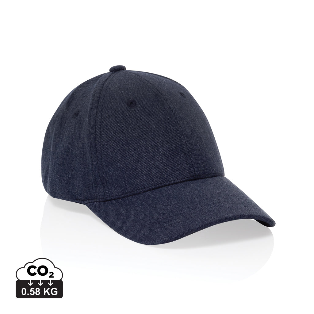 Milo AWARE™ recycled heather 6 panel cap 200gr - Navy