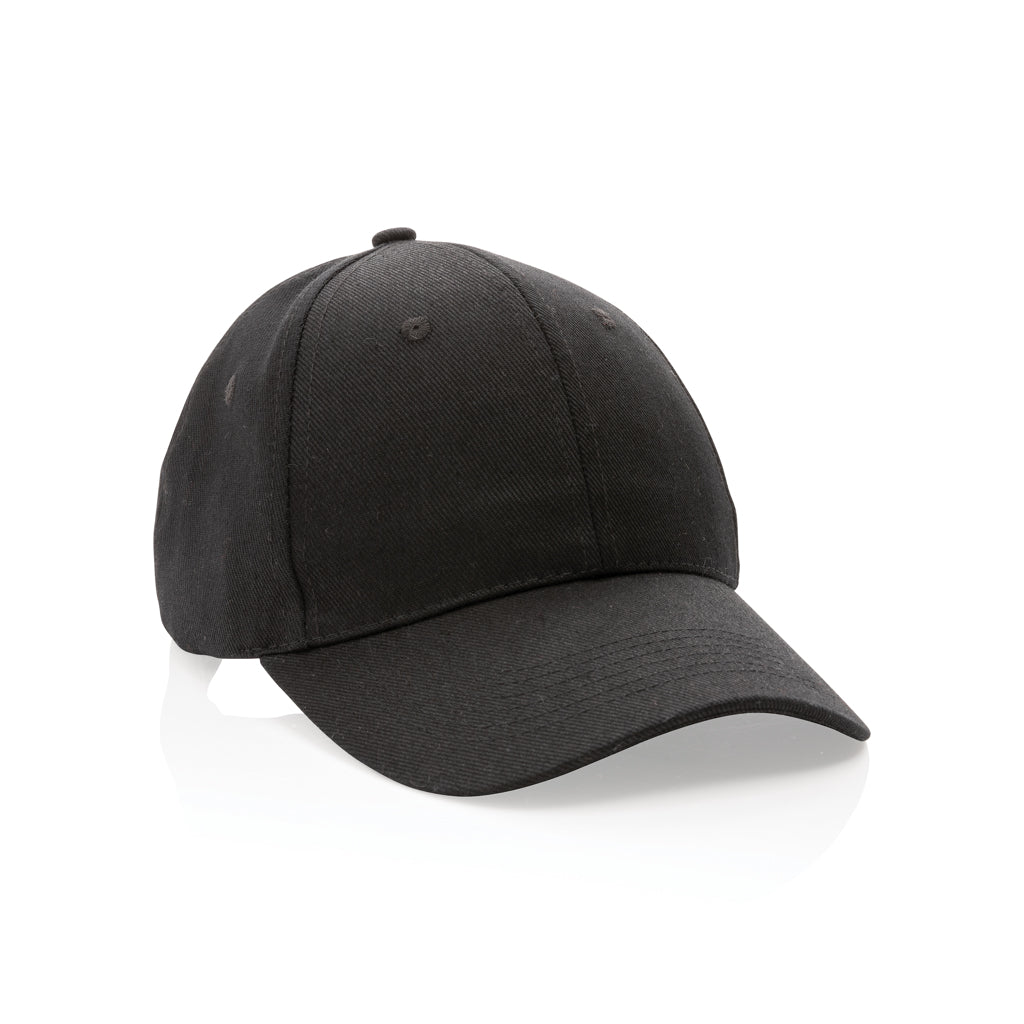 Impact 6 panel 280gr Recycled cotton cap with AWARE™ tracer - Black