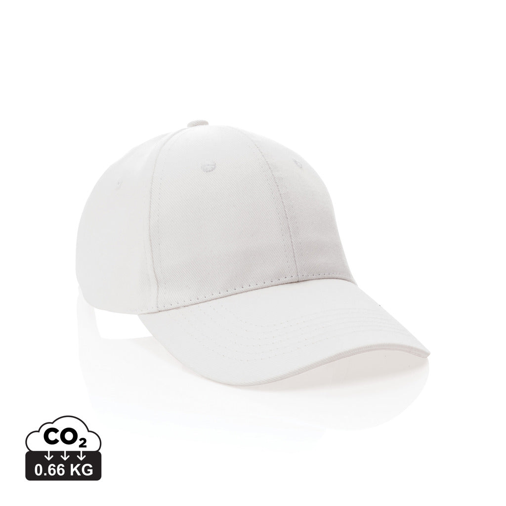 Impact 6 panel 280gr Recycled cotton cap with AWARE™ tracer - White