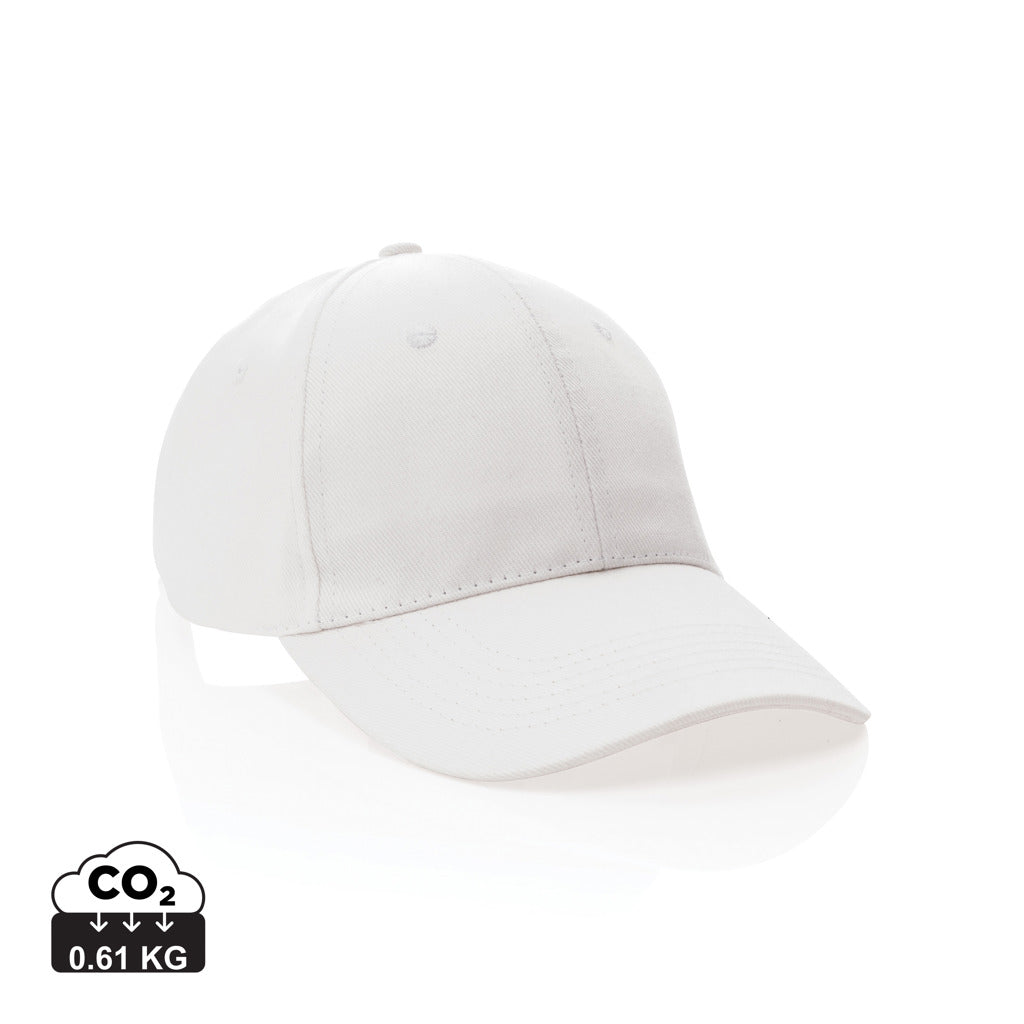 Impact 6 panel 280gr Recycled cotton cap with AWARE™ tracer - White