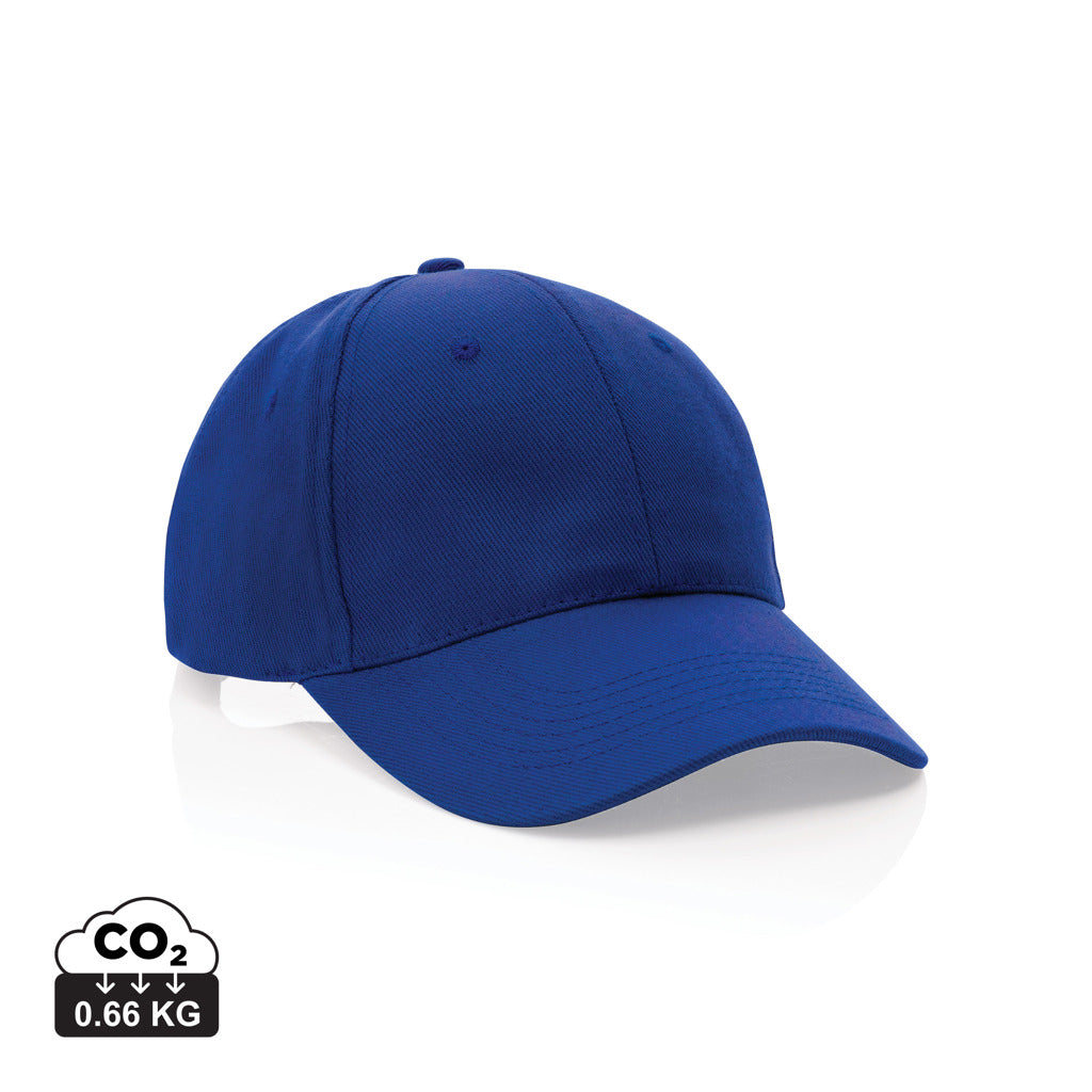 Impact 6 panel 280gr Recycled cotton cap with AWARE™ tracer - Blue