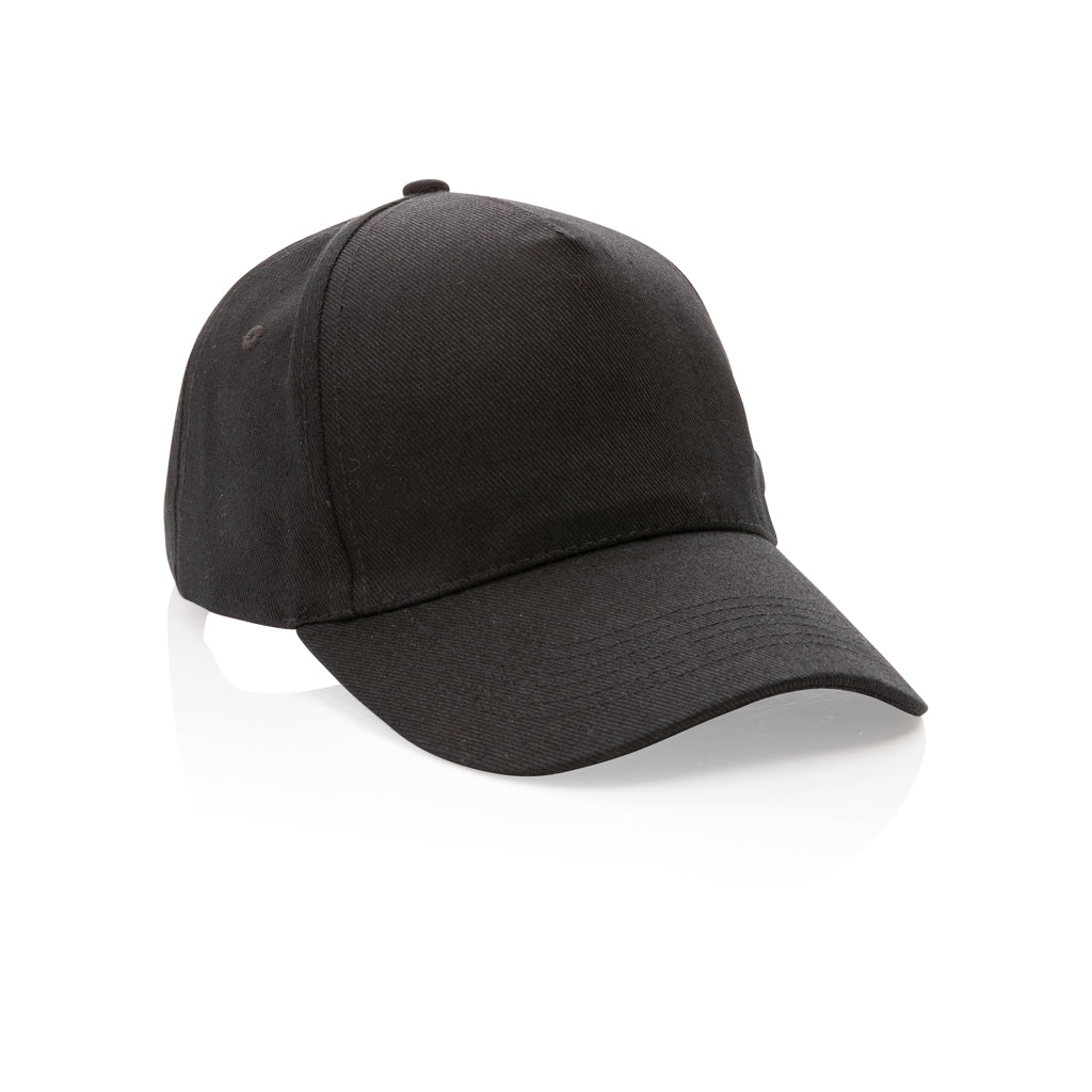 Impact 5panel 280gr Recycled cotton cap with AWARE™ tracer - Black
