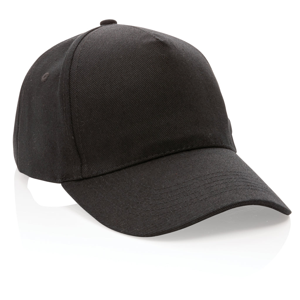 Impact 5panel 280gr Recycled cotton cap with AWARE™ tracer - Black