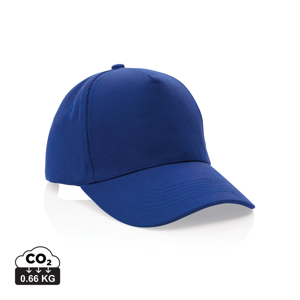 Impact 5panel 280gr Recycled cotton cap with AWARE™ tracer - Blue