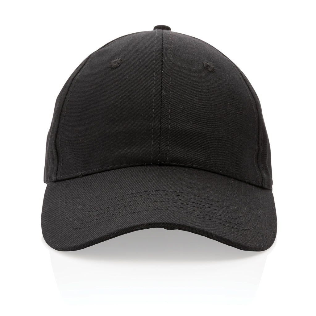 Impact 6 panel 190gr Recycled cotton cap with AWARE™ tracer - Black