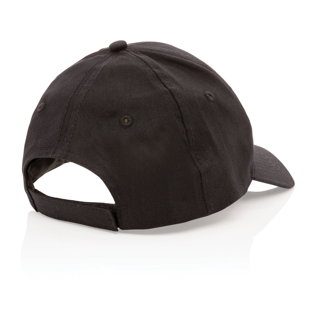 Impact 6 panel 190gr Recycled cotton cap with AWARE™ tracer - Black