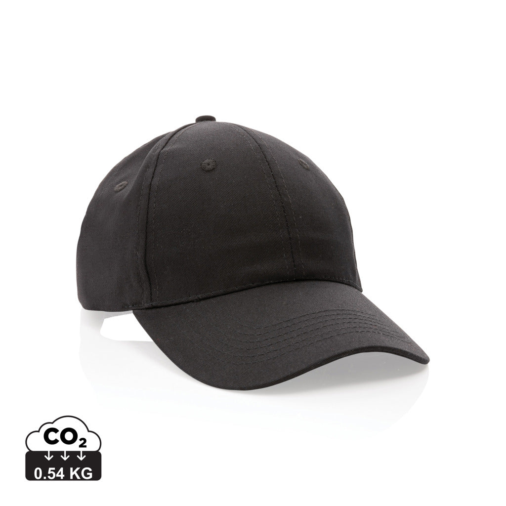 Impact 6 panel 190gr Recycled cotton cap with AWARE™ tracer - Black