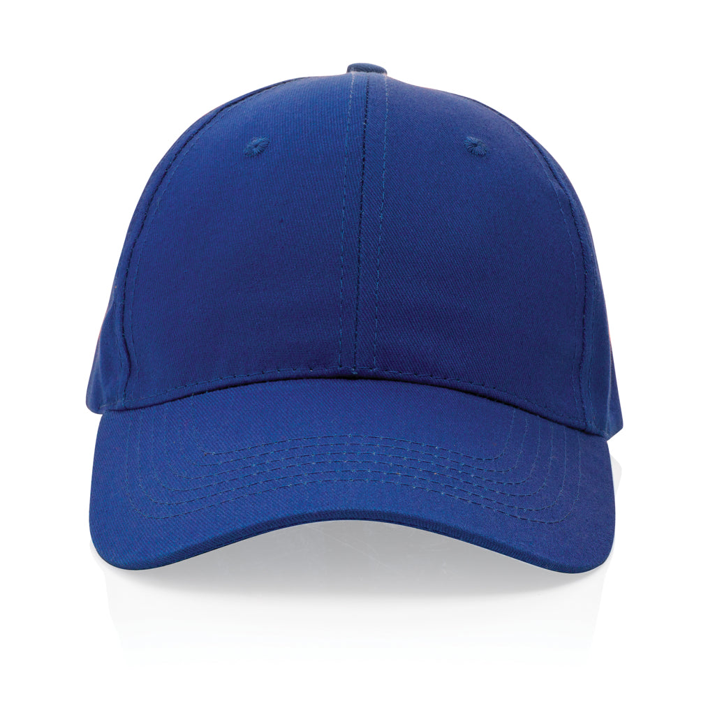 Impact 6 panel 190gr Recycled cotton cap with AWARE™ tracer - Blue