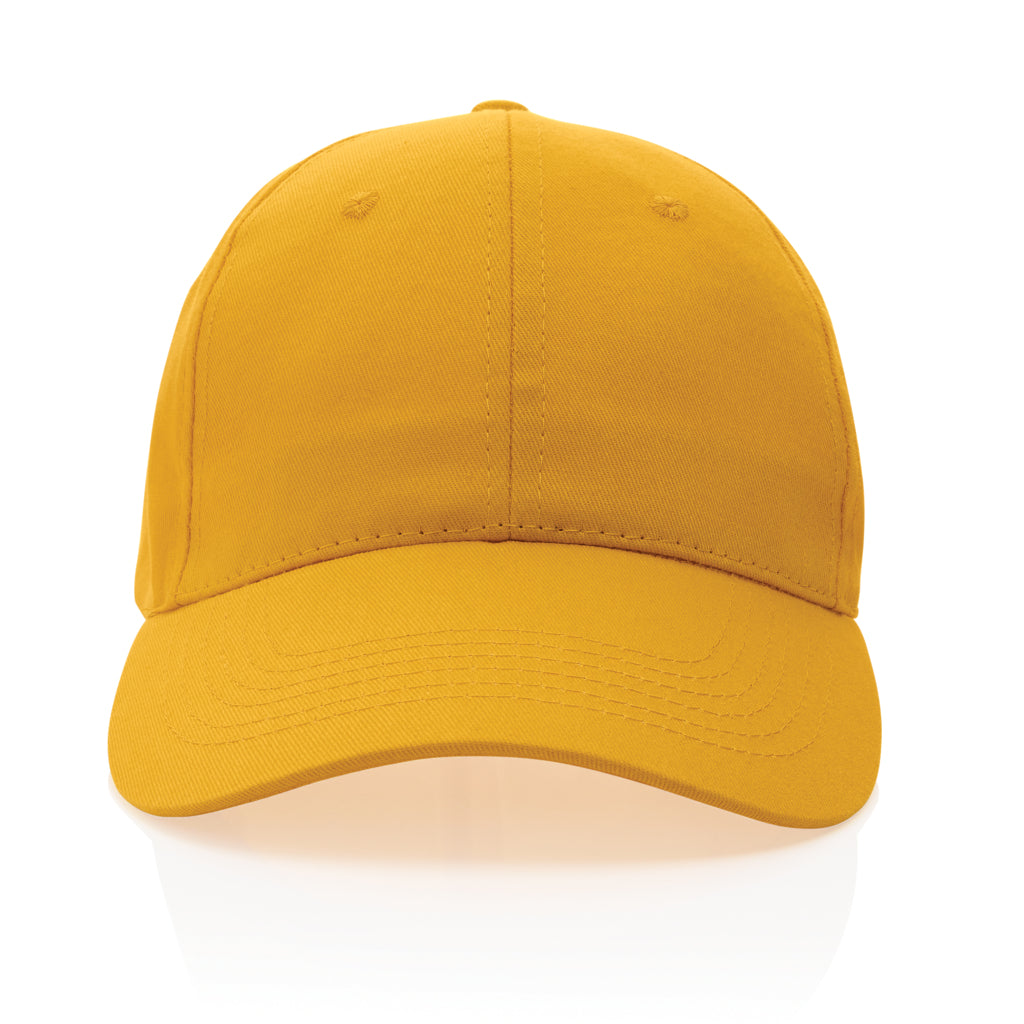 Impact 6 panel 190gr Recycled cotton cap with AWARE™ tracer - Yellow