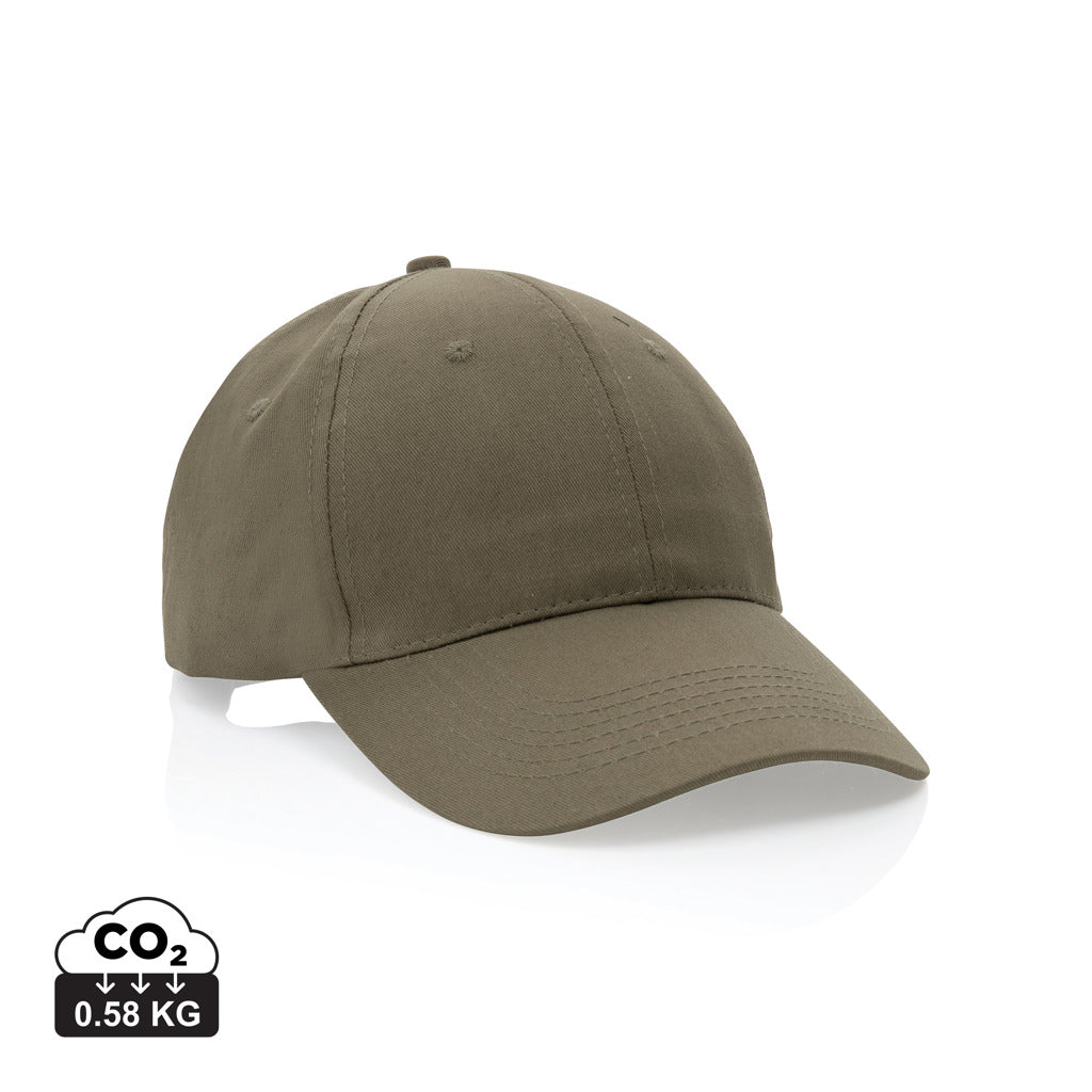 Impact 6 panel 190gr Recycled cotton cap with AWARE™ tracer - Green