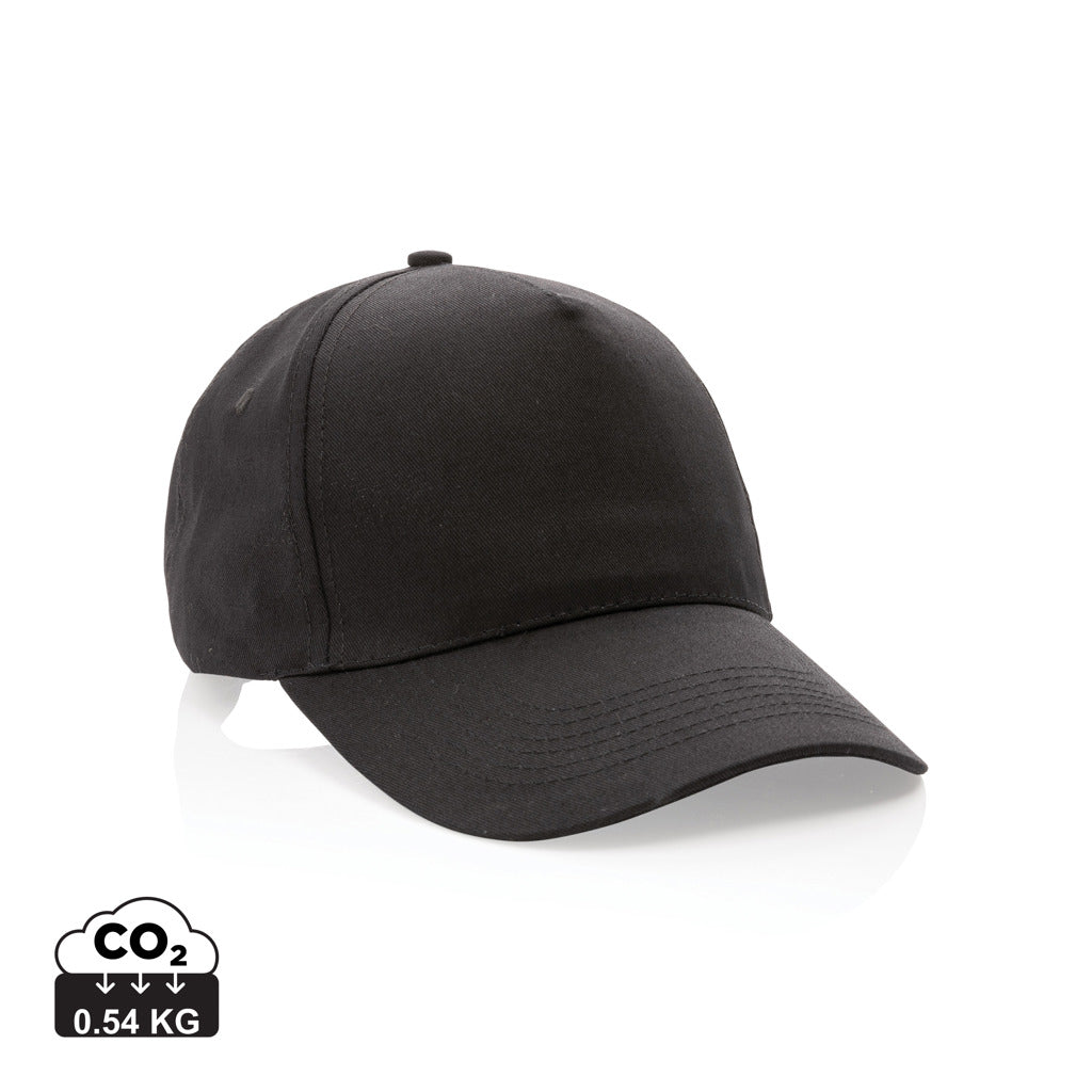 Impact 5 panel 190gr Recycled cotton cap with AWARE™ tracer - Black