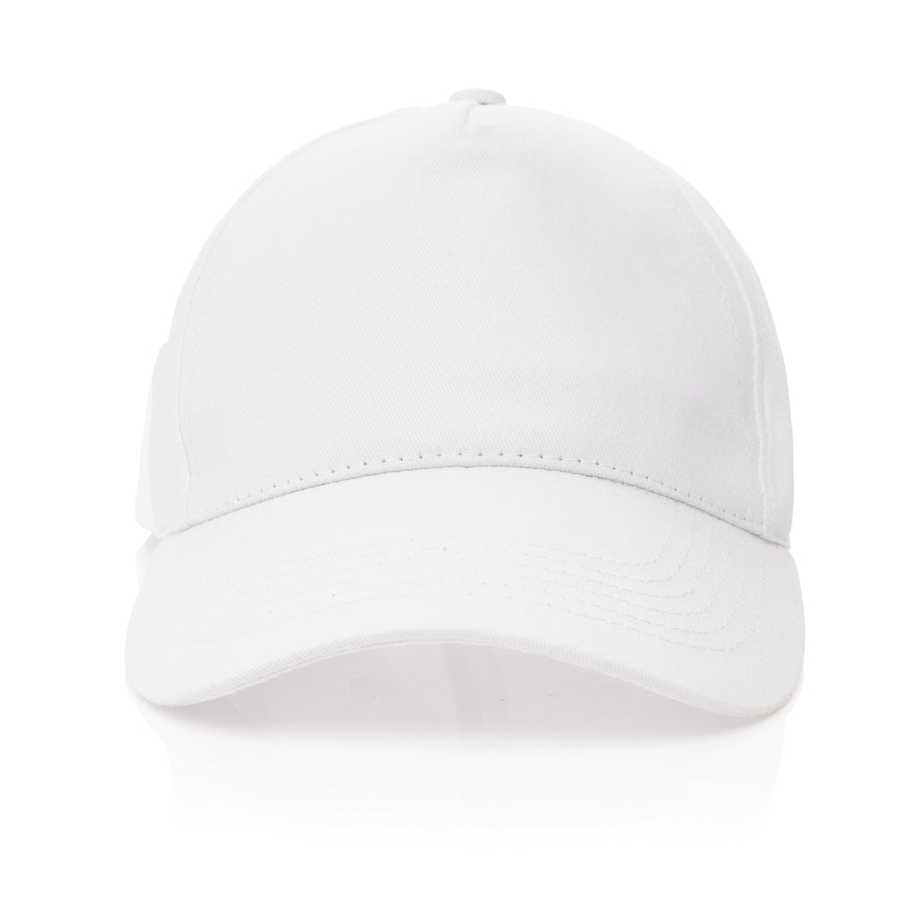 Impact 5 panel 190gr Recycled cotton cap with AWARE™ tracer - White