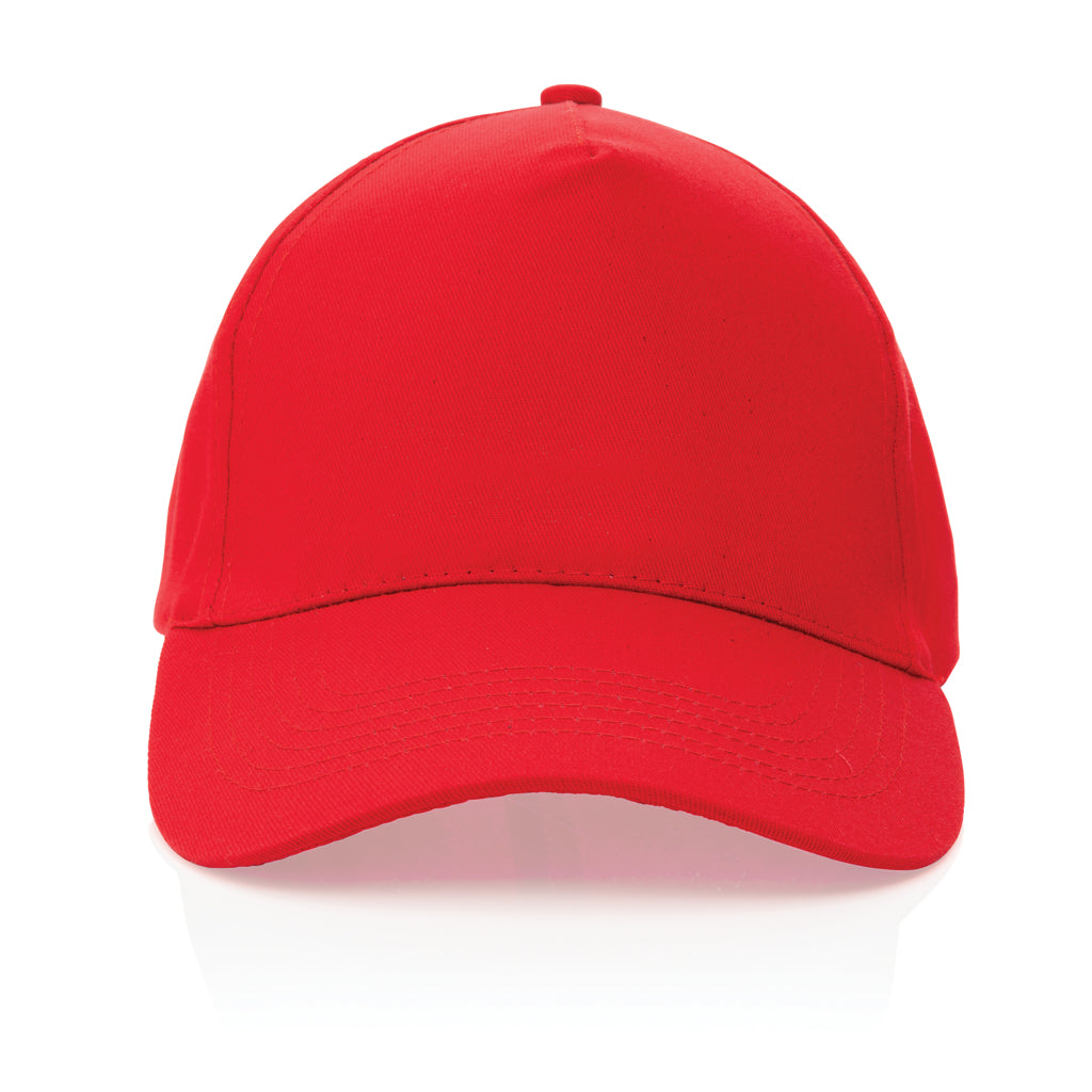 Impact 5 panel 190gr Recycled cotton cap with AWARE™ tracer - Red