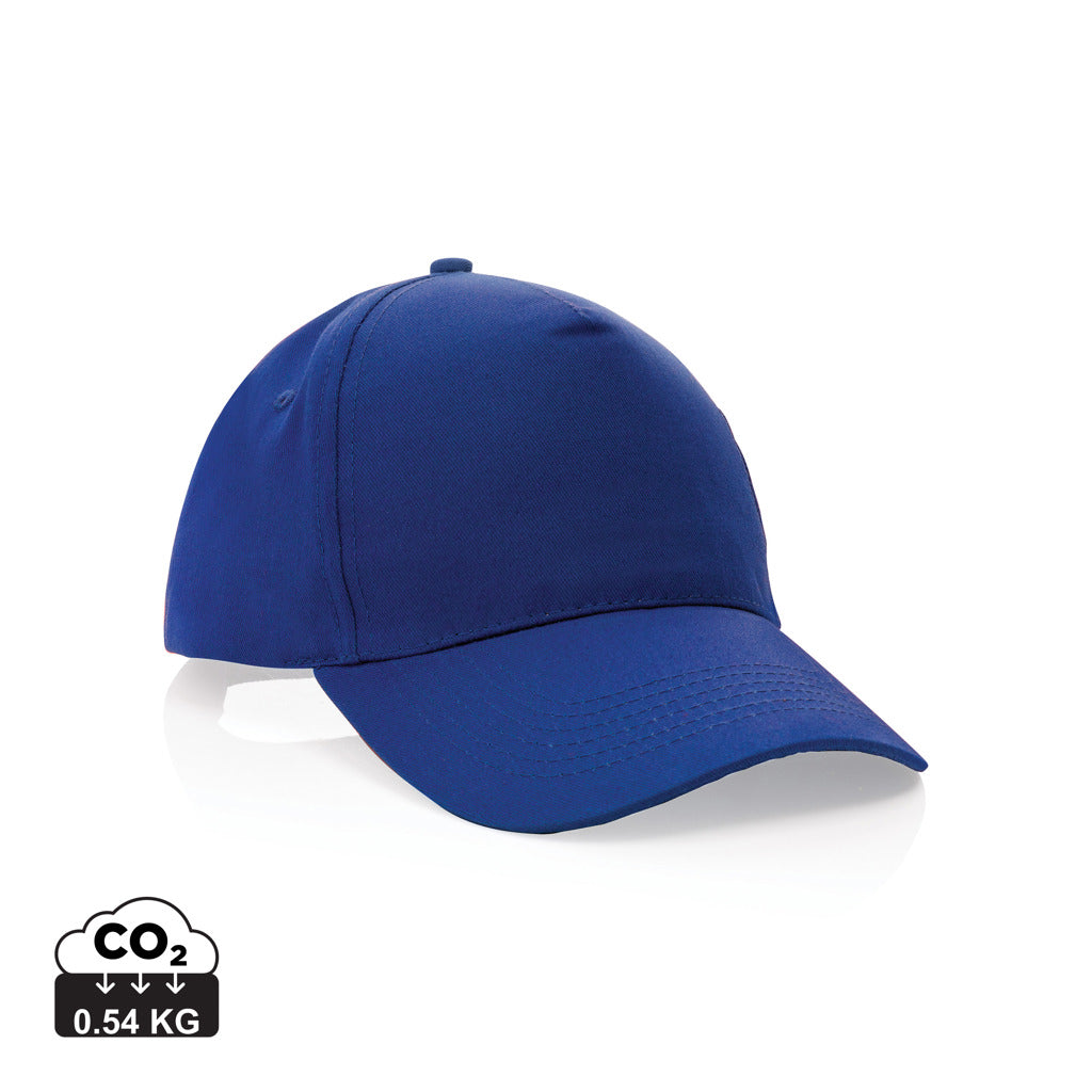 Impact 5 panel 190gr Recycled cotton cap with AWARE™ tracer - Blue