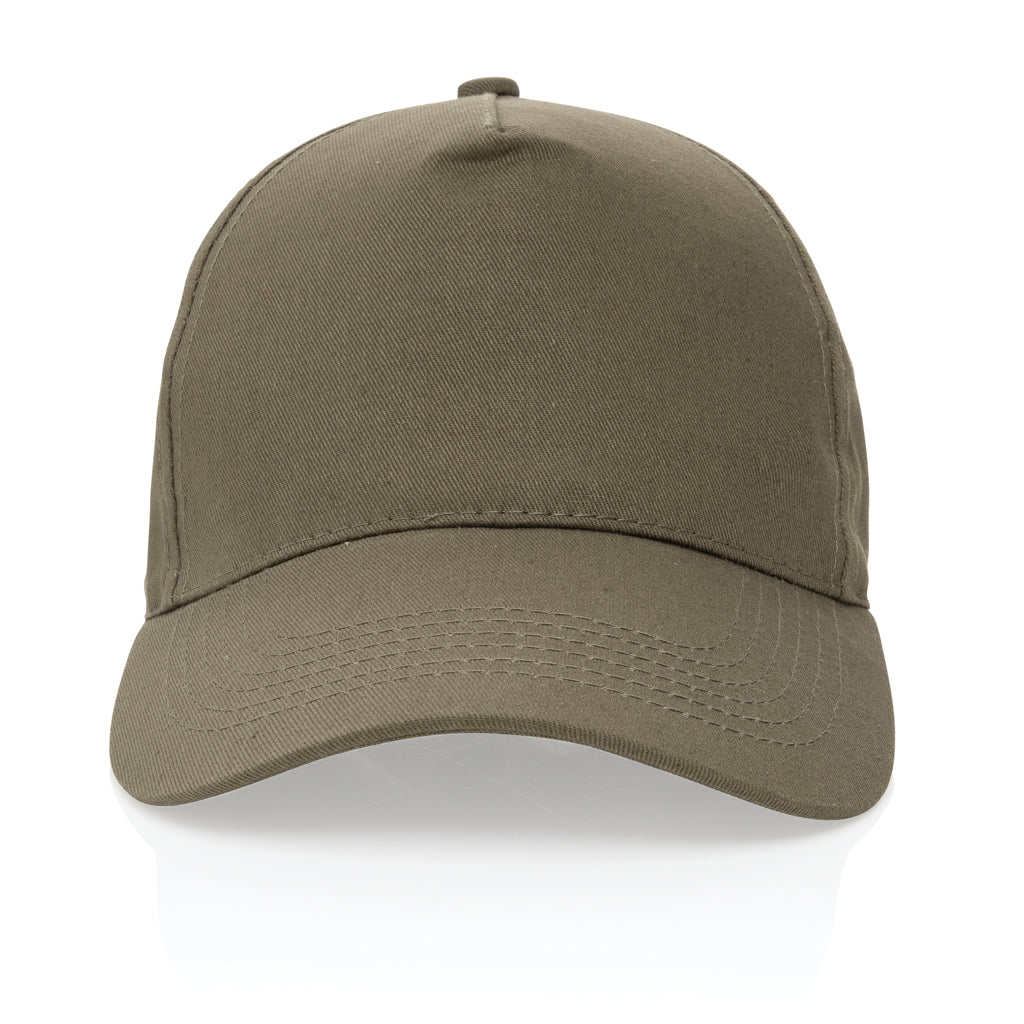 Impact 5 panel 190gr Recycled cotton cap with AWARE™ tracer - Green