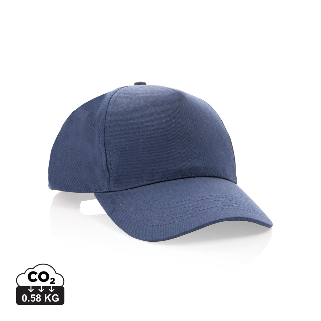 Impact 5 panel 190gr Recycled cotton cap with AWARE™ tracer - Navy