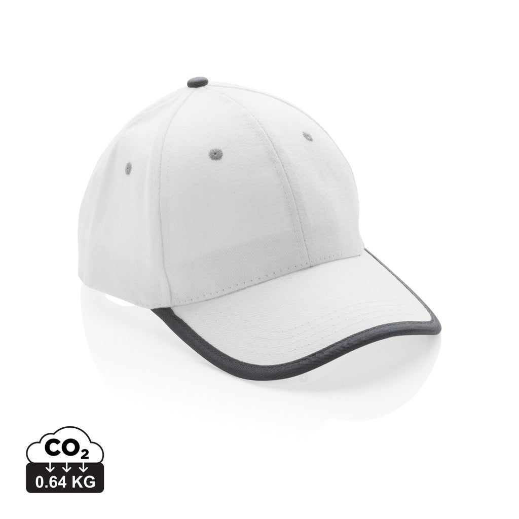 Impact AWARE™ Brushed rcotton 6 panel contrast cap 280gr - White