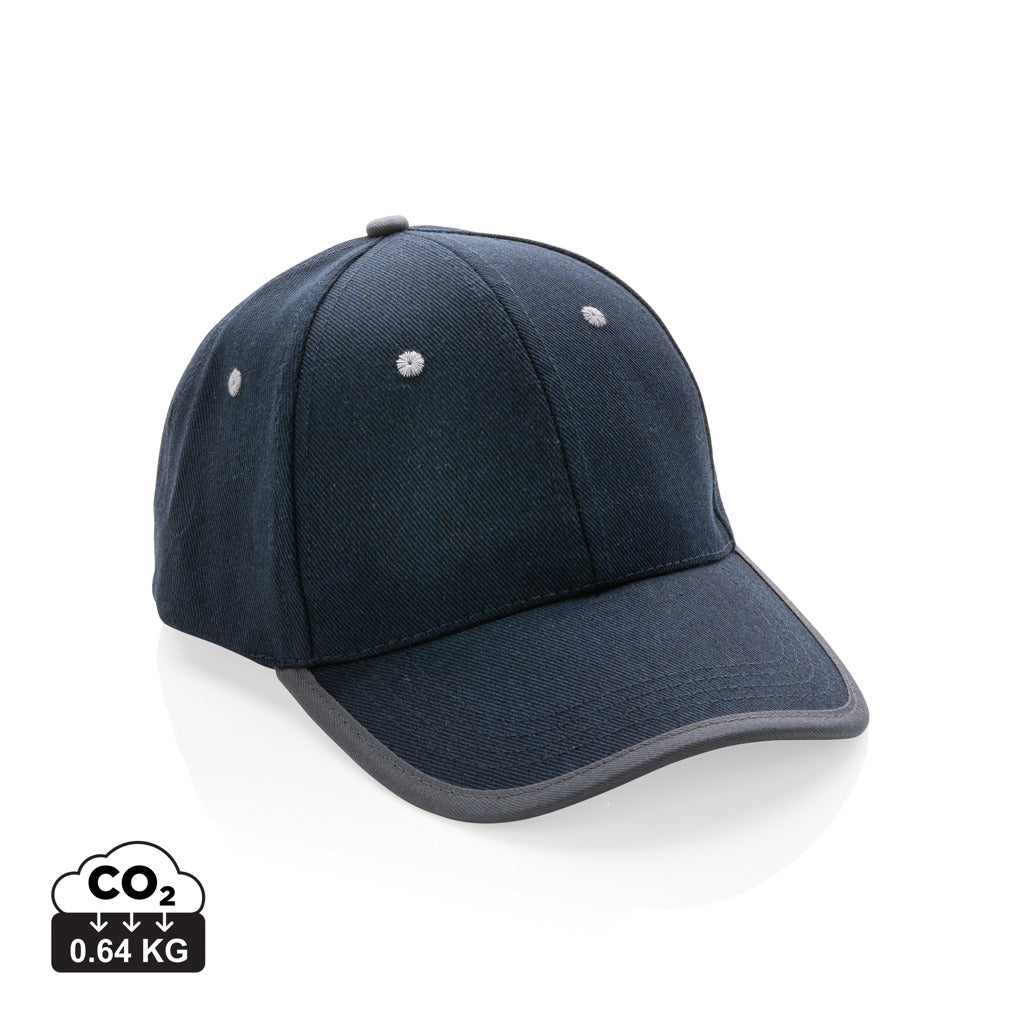 Impact AWARE™ Brushed rcotton 6 panel contrast cap 280gr - Navy