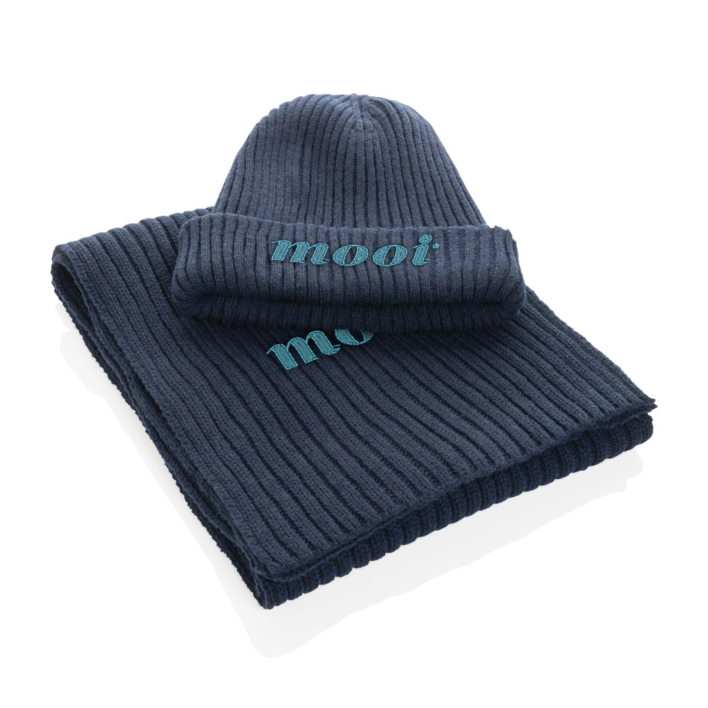 Impact AWARE™  Polylana® double knitted beanie - Navy
