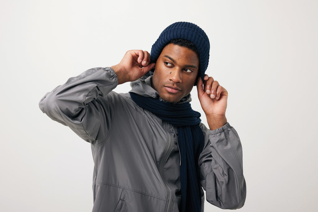 Impact AWARE™  Polylana® double knitted beanie - Navy