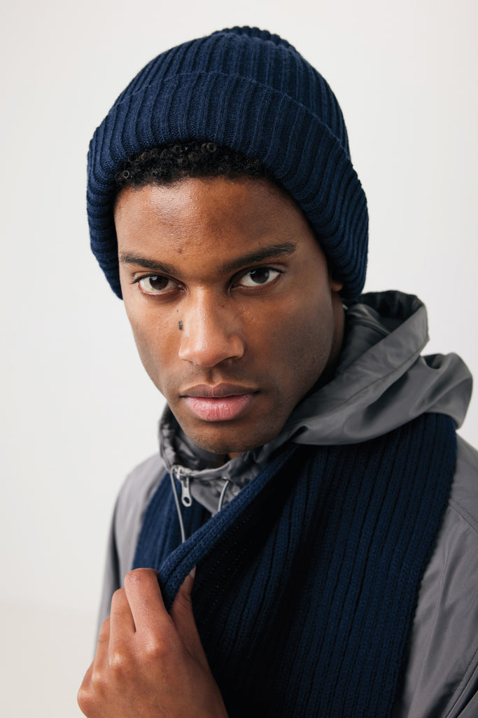 Impact AWARE™  Polylana® double knitted beanie - Navy