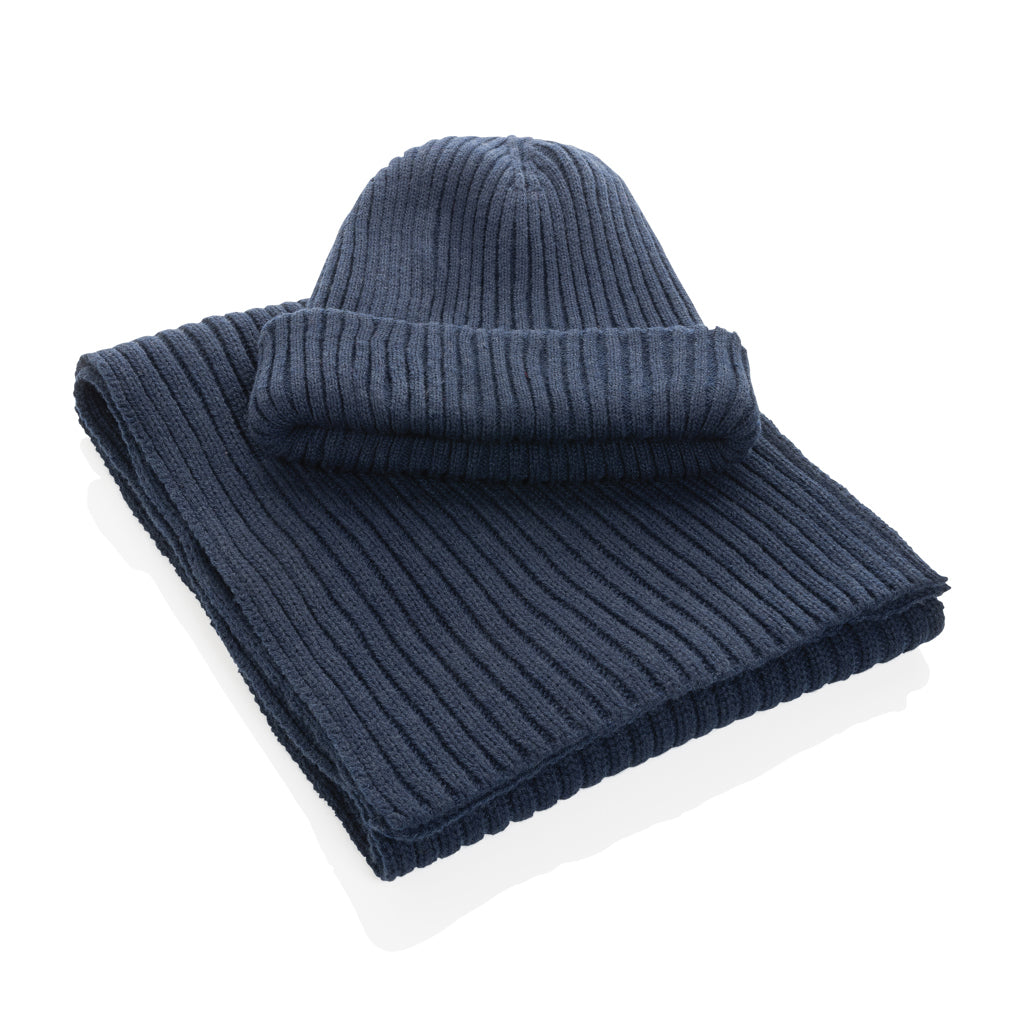 Impact AWARE™  Polylana® double knitted beanie - Navy