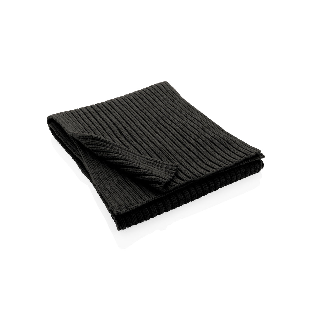 Impact AWARE™ Polylana® knitted scarf 180 x 25cm - Indigo