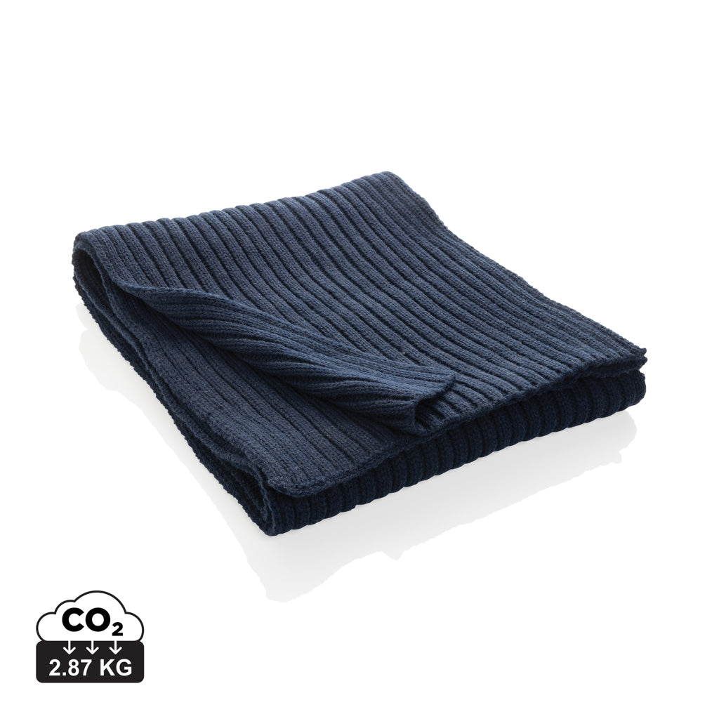 Impact AWARE™ Polylana® knitted scarf 180 x 25cm - Navy