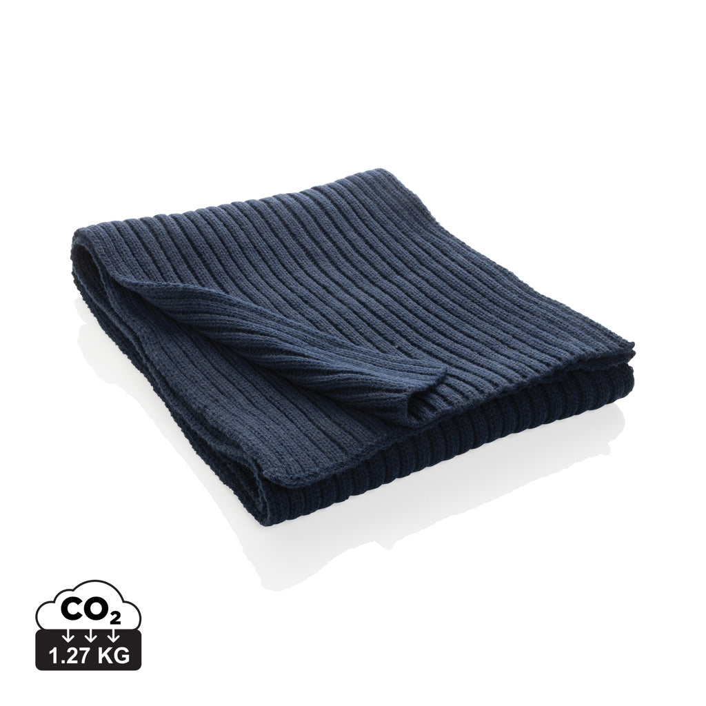 Impact AWARE™ Polylana® knitted scarf 180 x 25cm - Navy