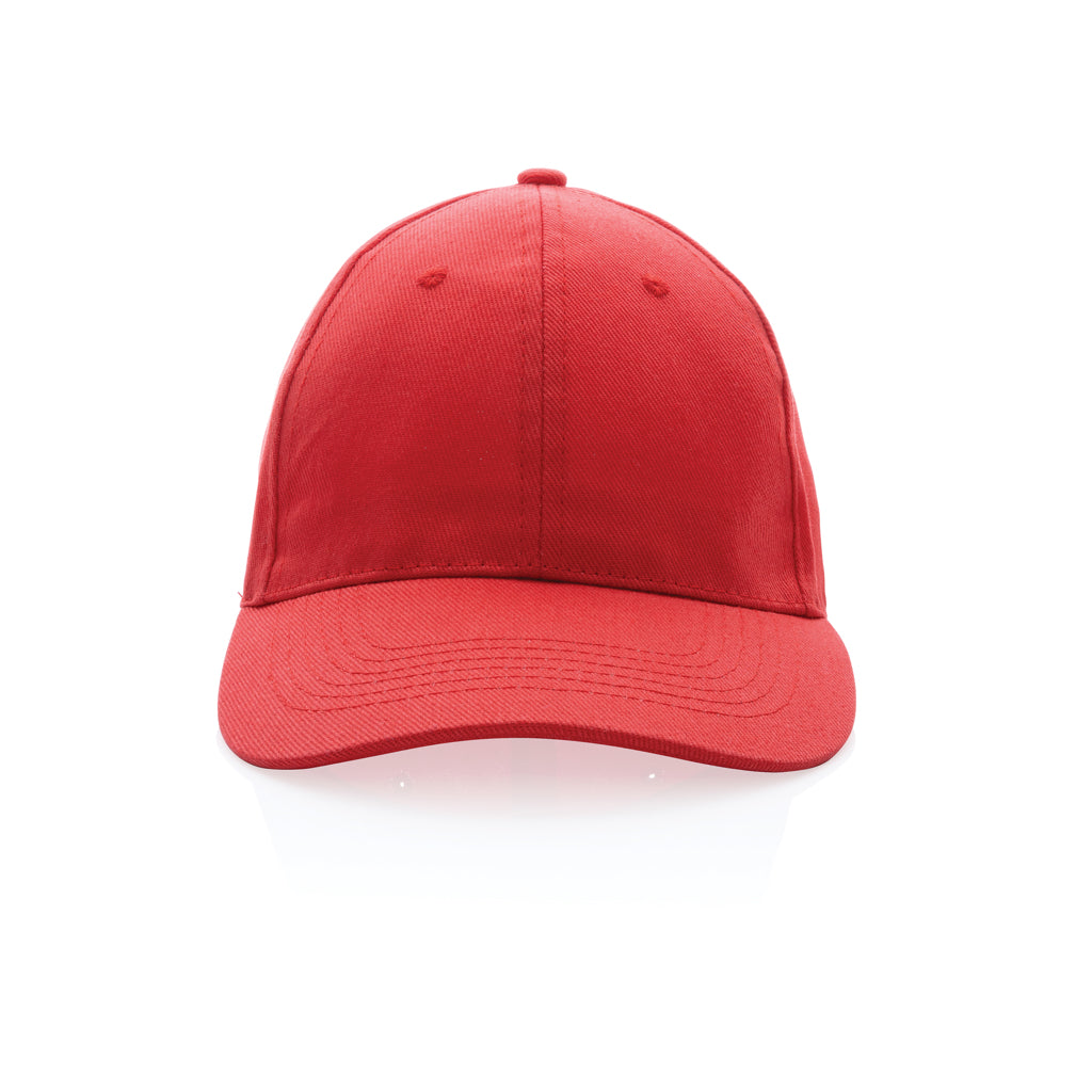 Impact 6 panel 280gr Recycled cotton cap with AWARE™ tracer - Luscious Red