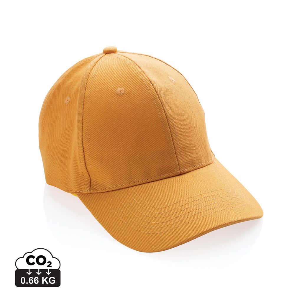 Impact 6 panel 280gr Recycled cotton cap with AWARE™ tracer - Sundial Orange