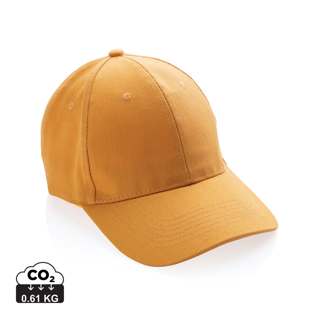 Impact 6 panel 280gr Recycled cotton cap with AWARE™ tracer - Sundial Orange
