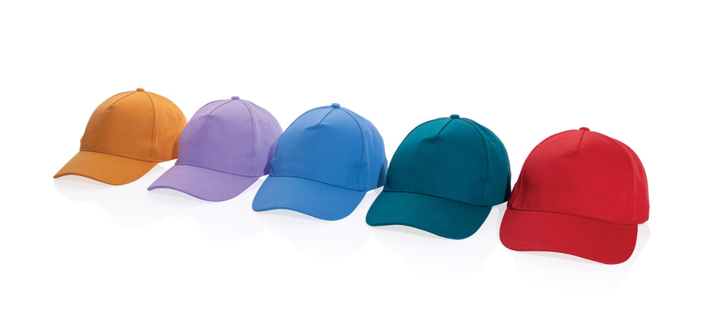 Impact 5panel 280gr Recycled cotton cap with AWARE™ tracer - Luscious Red