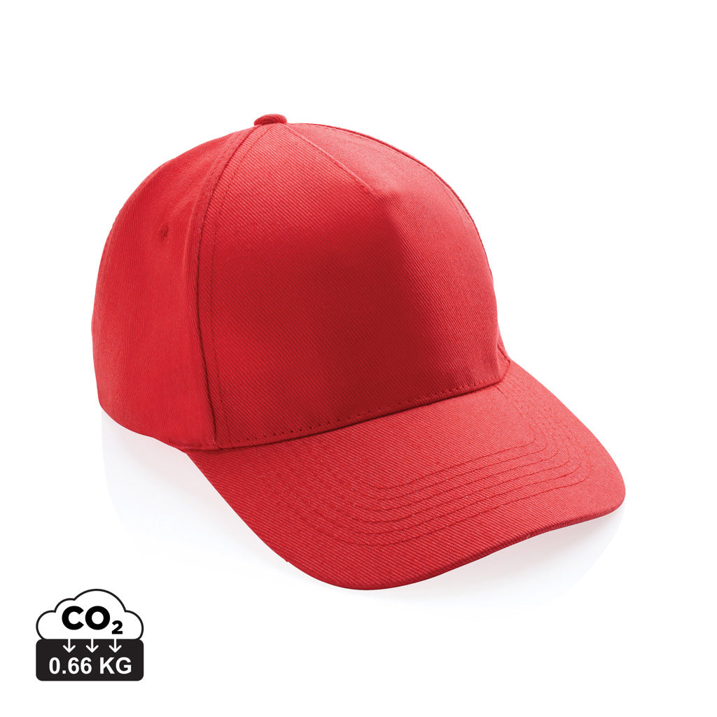 Impact 5panel 280gr Recycled cotton cap with AWARE™ tracer - Luscious Red