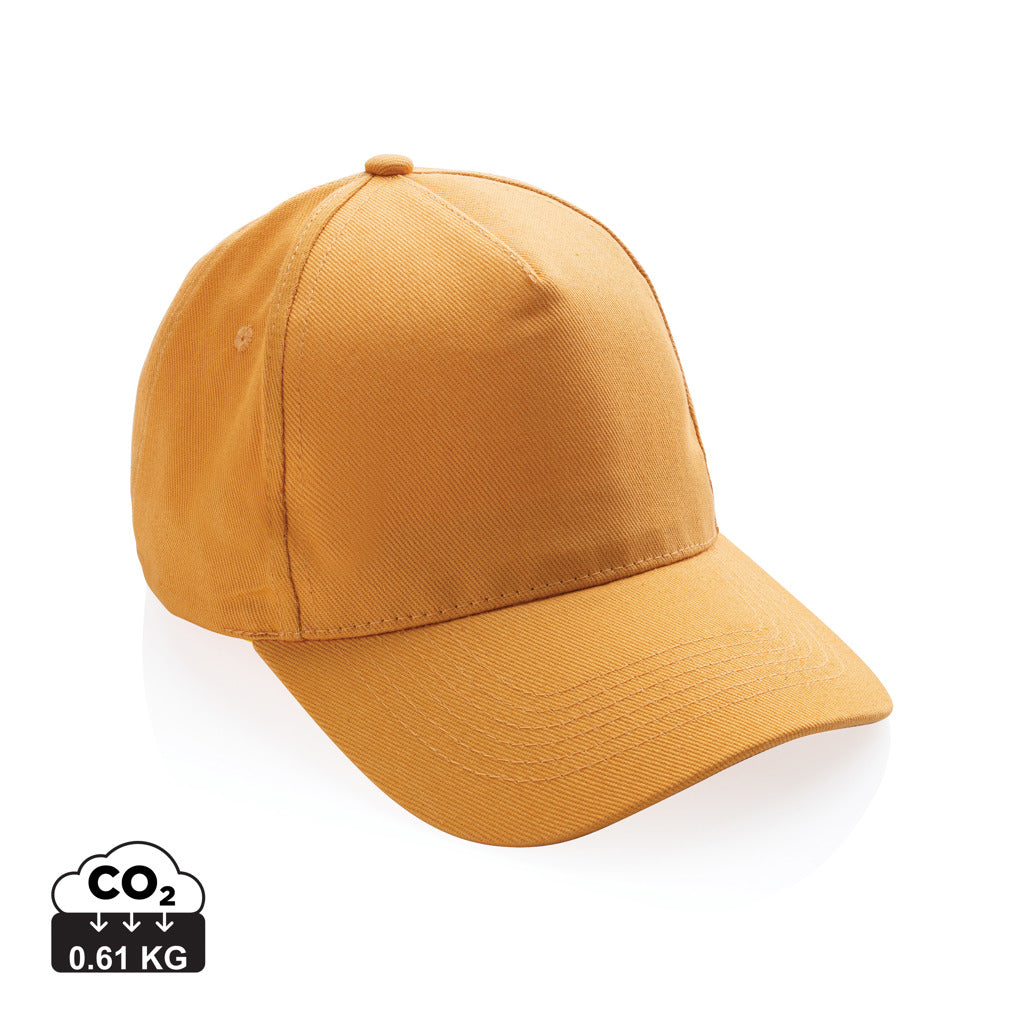 Impact 5panel 280gr Recycled cotton cap with AWARE™ tracer - Sundial Orange