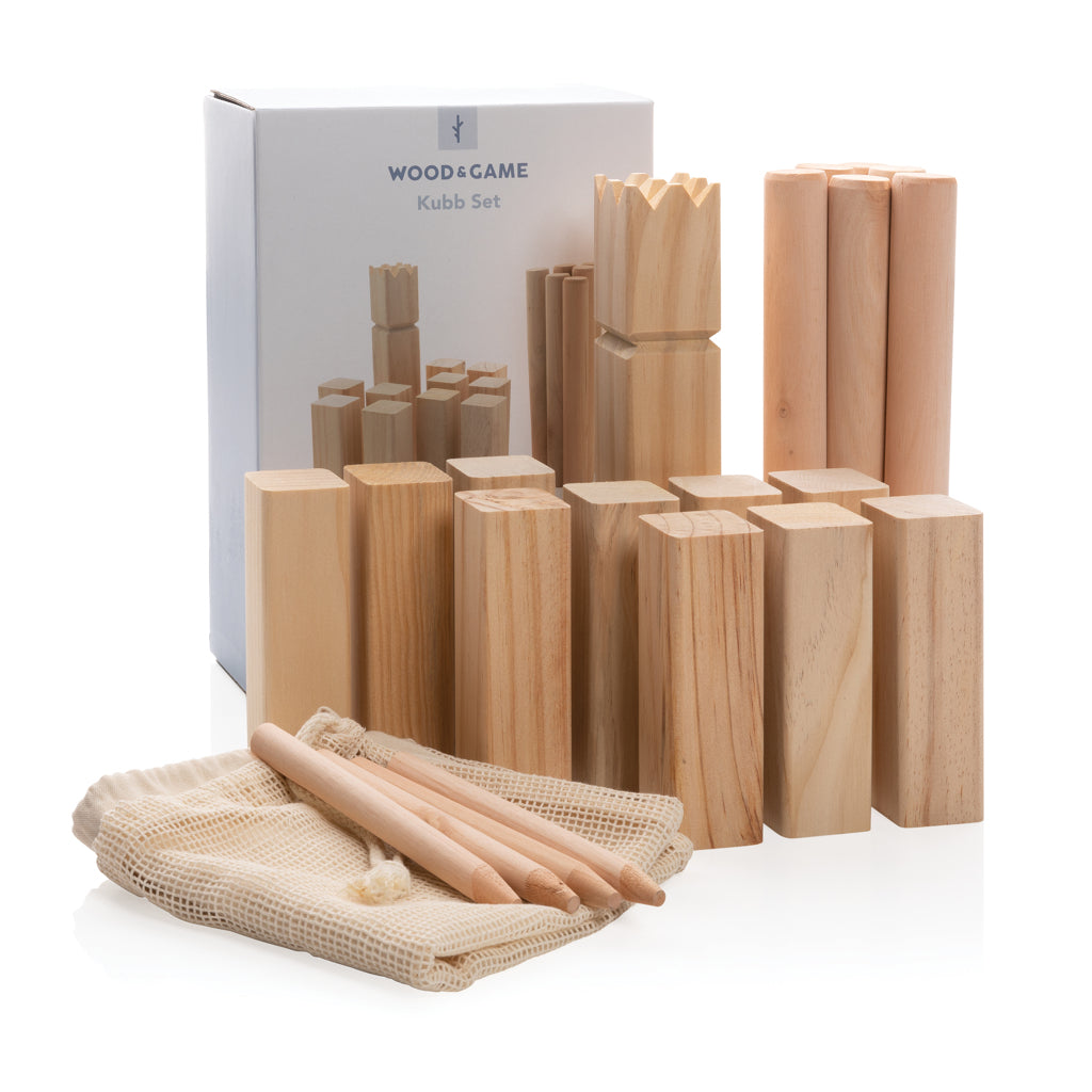 Wooden kubb set - Brown