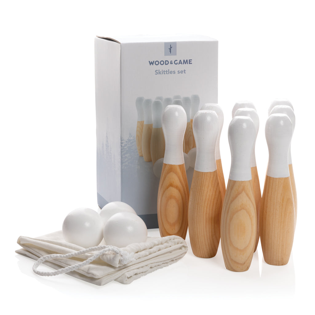 Wooden skittles set - Brown