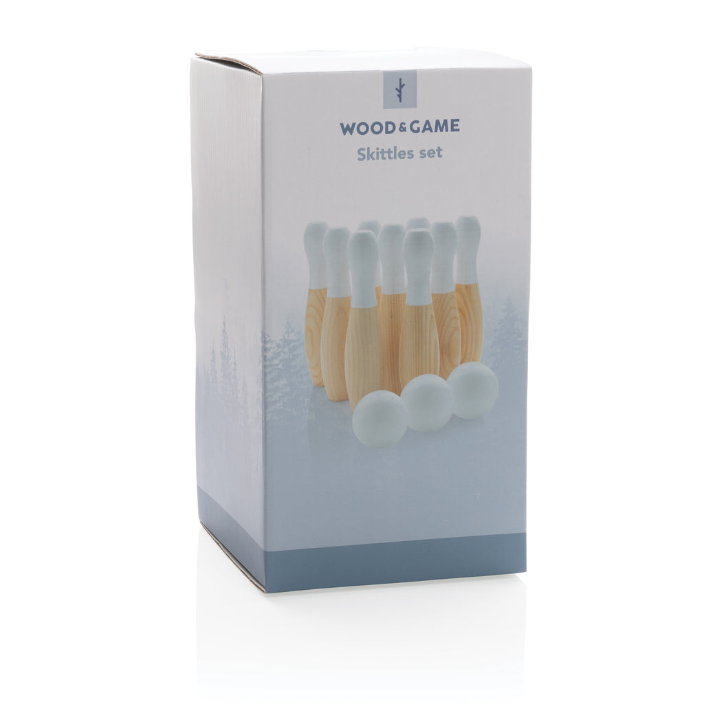 Wooden skittles set - Brown