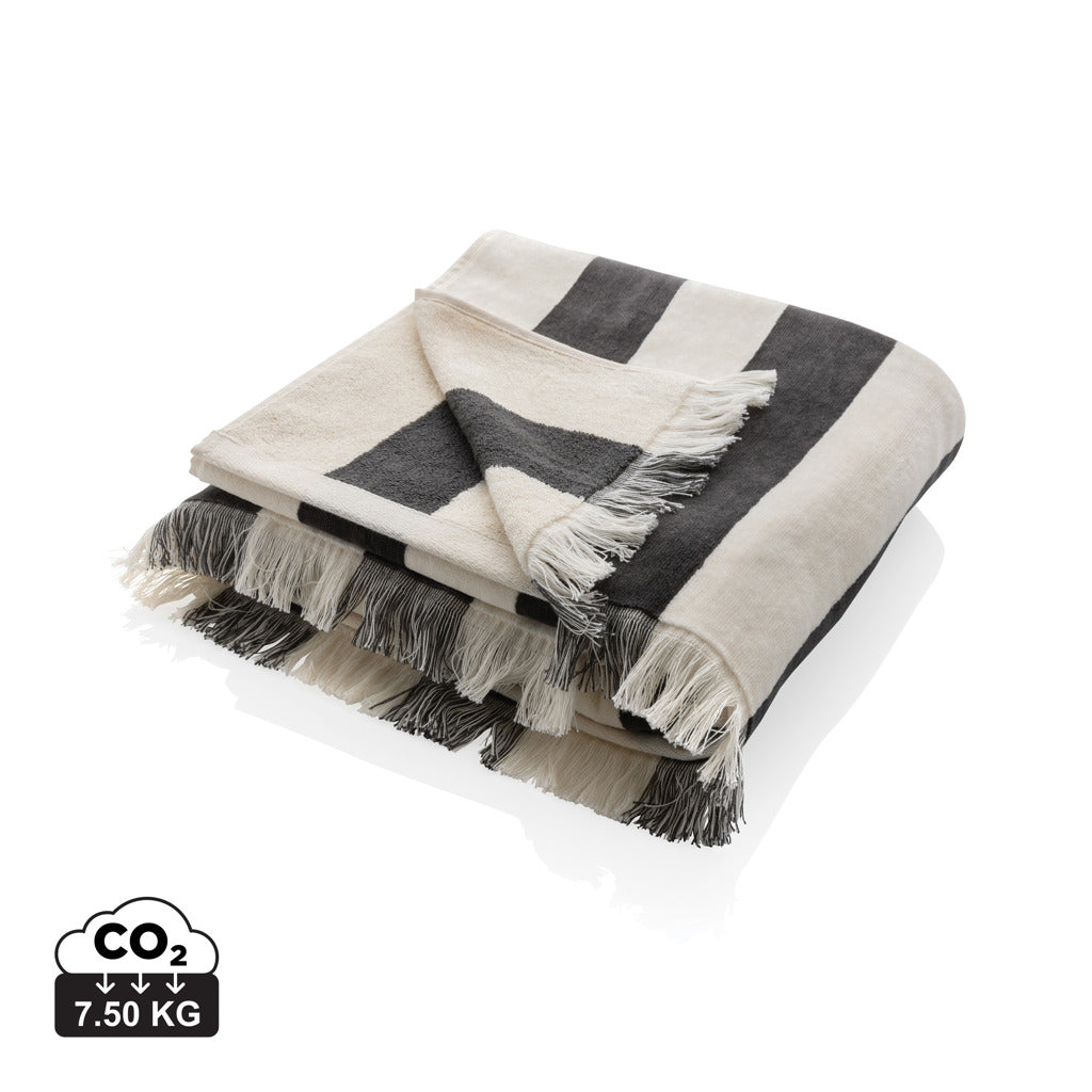 Ukiyo Yukari AWARE™ XL deluxe beach towel 100x180cm - Anthracite